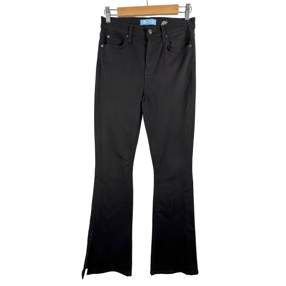 7 For All‎ Mankind B(Air) Ali flare split hem jeans black sz 28